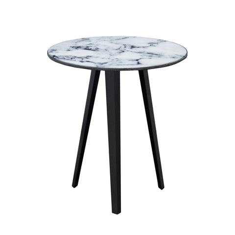 ZNTS Marble Top Lamp Table - White Resin Top VOY70-W