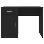 ZNTS Desk with Drawer&Cabinet Black 100x40x73 cm Engineered Wood 342653