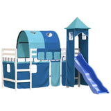 ZNTS Kids' Loft Bed with Tower without Mattress Blue 90x200 cm 3207103