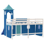 ZNTS Kids' Loft Bed with Tower without Mattress Blue 80x200 cm 3207067