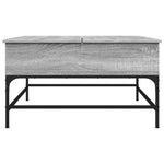 ZNTS Coffee Table Grey Sonoma 80x80x45 cm Engineered Wood and Metal 845404