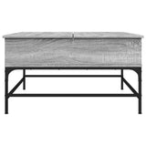 ZNTS Coffee Table Grey Sonoma 80x80x45 cm Engineered Wood and Metal 845404