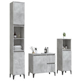 ZNTS 3 Piece Bathroom Cabinet Set Concrete Grey Engineered Wood 3185547