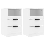 ZNTS Bedside Cabinets 2 pcs White Engineered Wood 811233