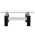 ZNTS Coffee Table Black and Transparent 95x55x40 cm Tempered Glass 330303