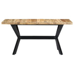 ZNTS Dining Table 140x70x75 cm Solid Rough Mango Wood 247437