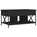 ZNTS Coffee Table Black 100x55x50 cm Engineered Wood and Metal 845336