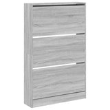 ZNTS Shoe Cabinet Grey Sonoma 80x21x125.5 cm Engineered Wood 839929