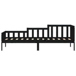 ZNTS Day Bed without Mattress Black 90x190 cm Single Solid Wood Pine 840375