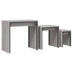 ZNTS Nesting Coffee Tables 3 pcs Grey Sonoma Engineered Wood 837825