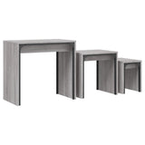 ZNTS Nesting Coffee Tables 3 pcs Grey Sonoma Engineered Wood 837825
