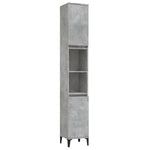 ZNTS 3 Piece Bathroom Cabinet Set Concrete Grey Engineered Wood 3185547