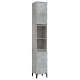 ZNTS 3 Piece Bathroom Cabinet Set Concrete Grey Engineered Wood 3185547