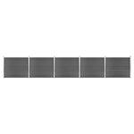 ZNTS Fence Panel Set WPC 872x146 cm Black 3070462