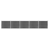 ZNTS Fence Panel Set WPC 872x146 cm Black 3070462