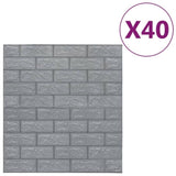 ZNTS 3D Wallpaper Bricks Self-adhesive 40 pcs Anthracite 150723