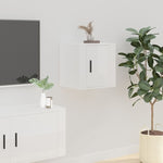 ZNTS Wall Mounted TV Cabinets 2 pcs High Gloss White 40x34.5x40 cm 816645