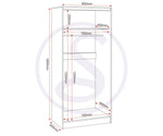 ZNTS Malvern 2 Door Wardrobe 100-101-169