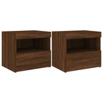 ZNTS Bedside Cabinets with LED Lights 2 pcs Brown Oak 50x40x45 cm 836776