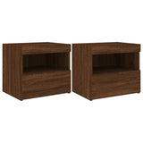 ZNTS Bedside Cabinets with LED Lights 2 pcs Brown Oak 50x40x45 cm 836776