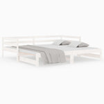 ZNTS Day Bed with Trundle without Mattress White 80x200 cm Solid Wood 840139