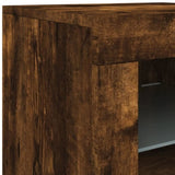 ZNTS Side Cabinet with LED Lights Smoked Oak Engineered Wood 836638