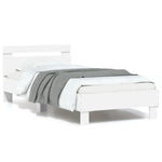 ZNTS Bed Frame without Mattress with LED Lights White 90x200 cm 838715