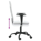 ZNTS Office Chair Height Adjustable White Mesh Fabric and Faux Leather 353015