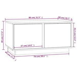 ZNTS Coffee Table Grey 80x50x40 cm Solid Wood Pine 814421