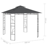 ZNTS Gazebo 3x3x2.7 m Anthracite 160 g/m² 313914