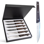 ZNTS 6Pcs Steak Knife Set Serrated Stainless Steel Utility with Wooden Handle for Home Dining Restaurant 29091083