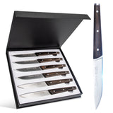 ZNTS 6Pcs Steak Knife Set Serrated Stainless Steel Utility with Wooden Handle for Home Dining Restaurant 29091083