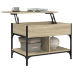 ZNTS Coffee Table Sonoma Oak 70x50x50 cm Engineered Wood and Metal 845362