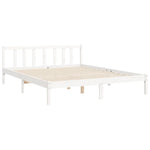 ZNTS Bed Frame without Mattress White King Size Solid Wood Pine 3192757