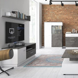 Zingaro 1 door 1 drawer TV cabinet in Grey and White 4335167