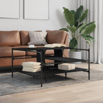 ZNTS Coffee Table Black 100x100x48.5 cm Engineered Wood 842311