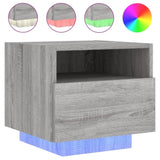 ZNTS Bedside Cabinets with LED Lights 2 pcs Grey Sonoma 40x39x37 cm 836809