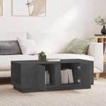 ZNTS Coffee Table Grey 110x50x40 cm Solid Wood Pine 814431