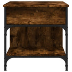ZNTS Coffee Table Smoked Oak 70x50x50 cm Engineered Wood and Metal 845363