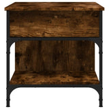 ZNTS Coffee Table Smoked Oak 70x50x50 cm Engineered Wood and Metal 845363