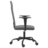 ZNTS Office Chair Height Adjustable Grey Mesh Fabric and Faux Leather 353014