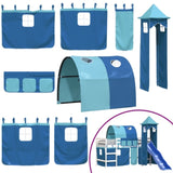 ZNTS Kids' Loft Bed with Tower without Mattress Blue 90x200 cm 3207103