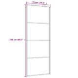 ZNTS Sliding Door Aluminium and ESG Glass 76x205 cm Black 149479