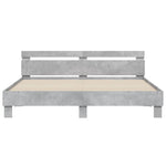 ZNTS Bed Frame with LED without Mattress Concrete Grey 200x200 cm 3207521