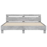 ZNTS Bed Frame with LED without Mattress Concrete Grey 200x200 cm 3207521