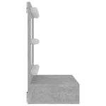 ZNTS Mirror Cabinet with LED Concrete Grey 60x31.5x62 cm 808886