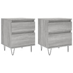 ZNTS Bedside Cabinets 2 pcs Grey Sonoma 40x35x50 cm Engineered Wood 830681