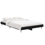 ZNTS Bed Frame without Mattress Black 120x190 cm Small Double Engineered Wood 832294