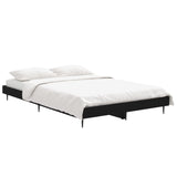 ZNTS Bed Frame without Mattress Black 120x190 cm Small Double Engineered Wood 832294