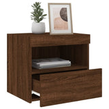 ZNTS Bedside Cabinets with LED Lights 2 pcs Brown Oak 50x40x45 cm 836776